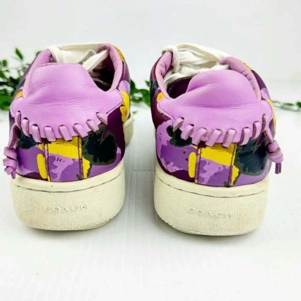 Coach Sneakers low-top platform sneakers Purple Floral 8.5 - Picture 5 of 11